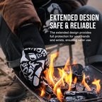 Heat Resistant BBQ Gloves with Long Cuff, Non-Slip Grilling Gloves