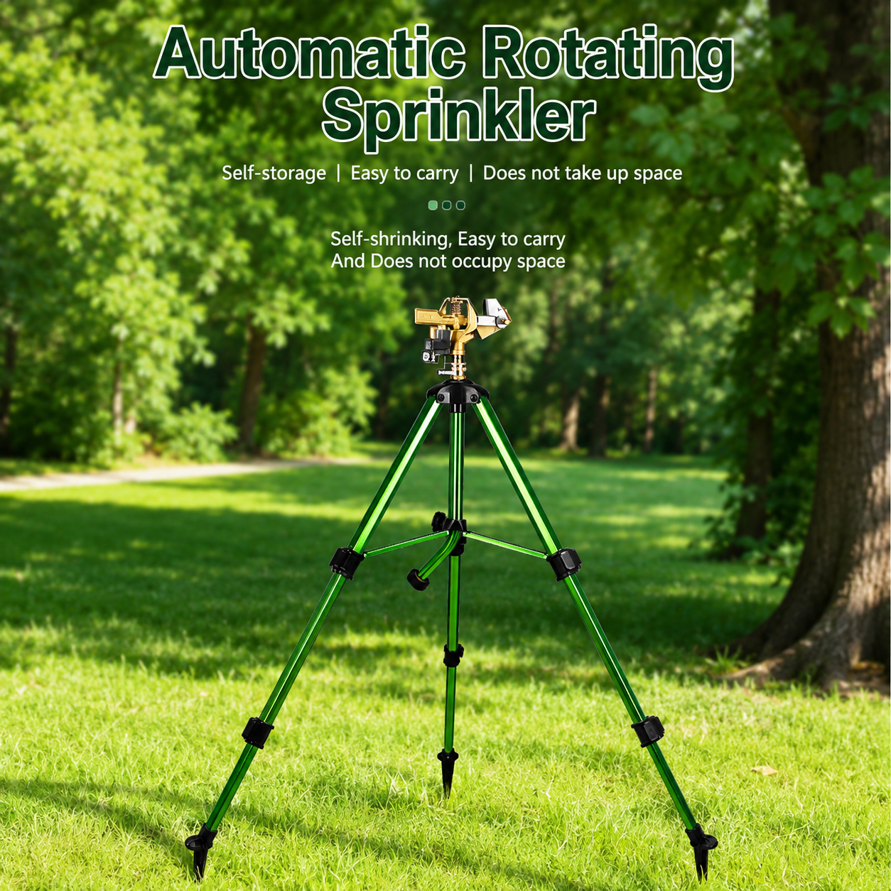Brass Rotating Tripod Sprinkler for Lawn Garden Yard Watering