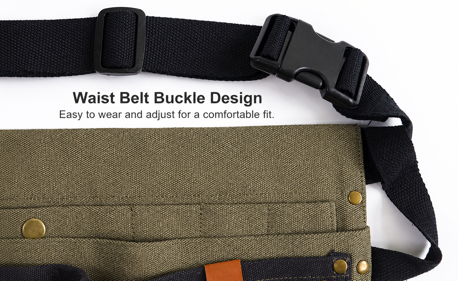 Garden Tool Waist Bag with Adjustable Belt and Multi Pockets