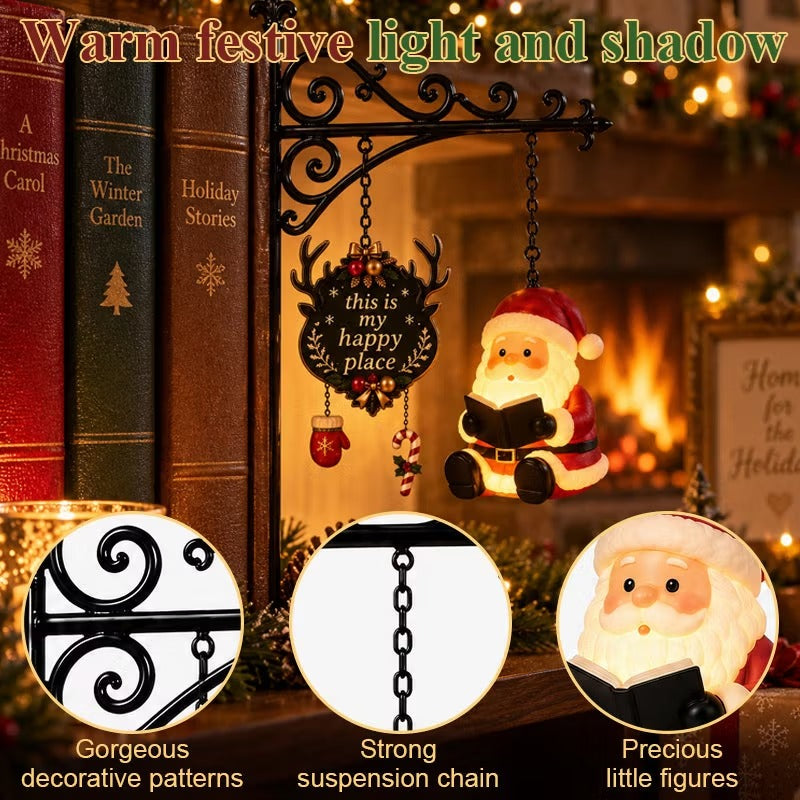 Christmas Library Lantern Bookshelf Light