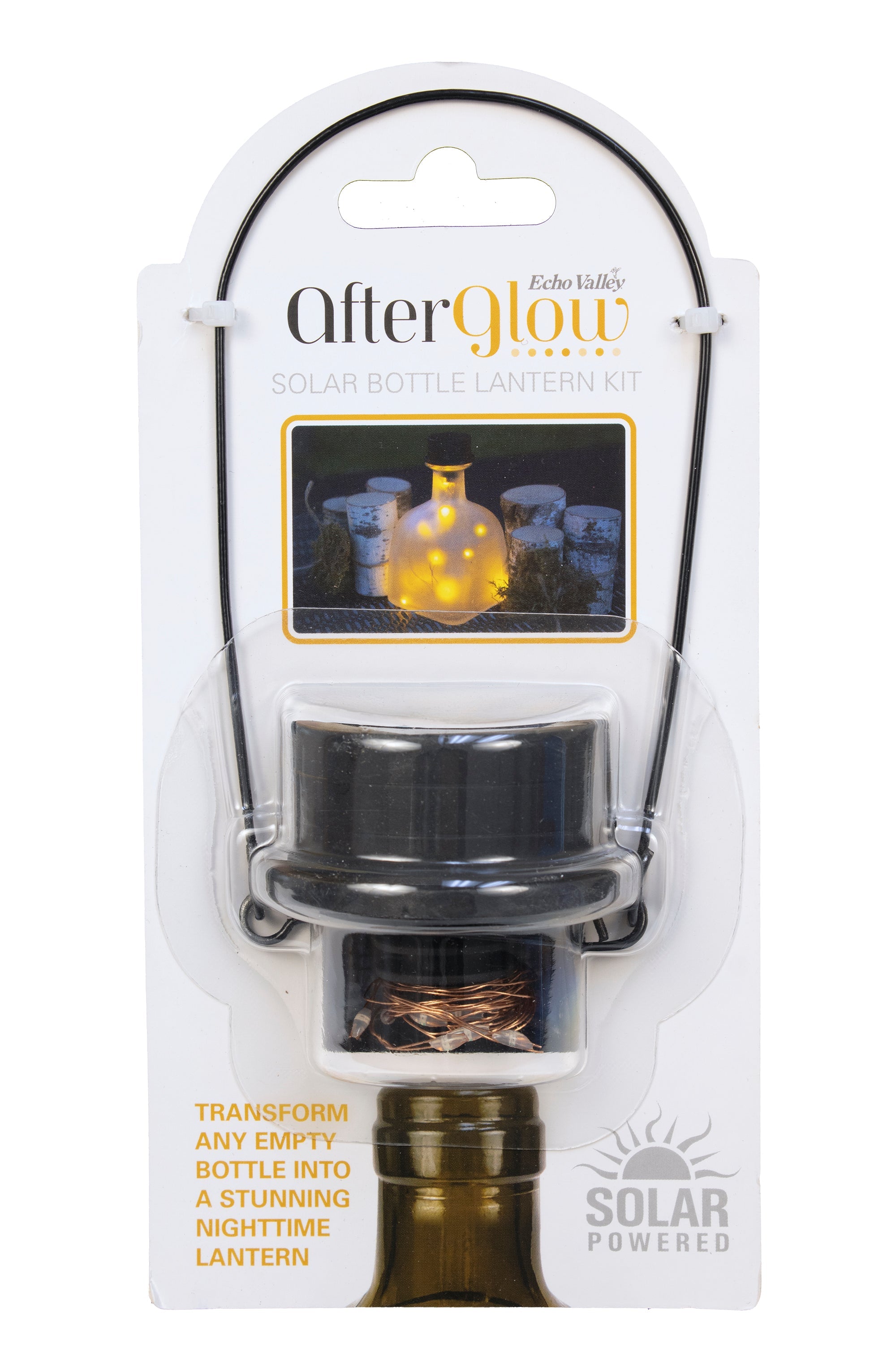 Solar Bottle Lantern Kit Set of 2 – Amber LED Hanging & Tabletop Lights