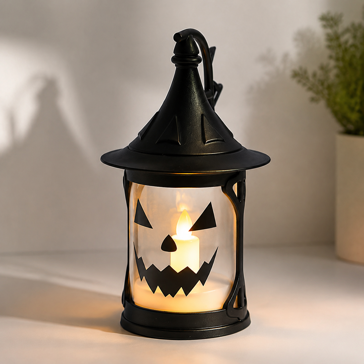 Halloween Pumpkin Light, Witch Hat Lantern LED Tabletop Decor