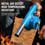 Hand Crank BBQ Blower for Charcoal Grill, Portable Fire Starter Tool