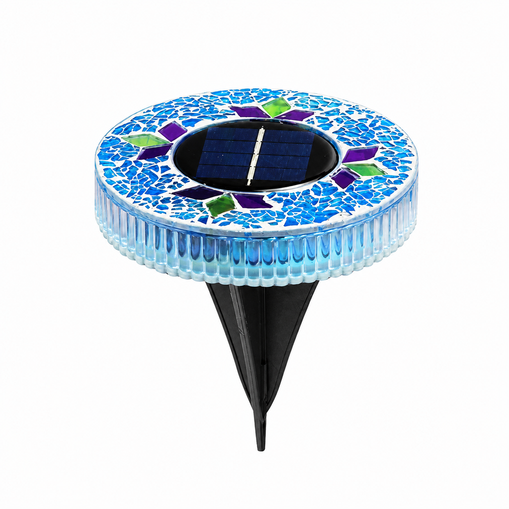 Solar Pathway Lights, Mosaic LED Outdoor Garden Lights for Walkways and Landscape