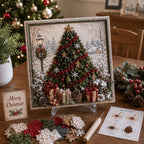 DIY 3D Christmas Fabric Poke Art Kit with Display Stand