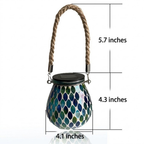 Solar Stained Glass Garden Light, Colorful Mosaic Outdoor Landscape Lamp