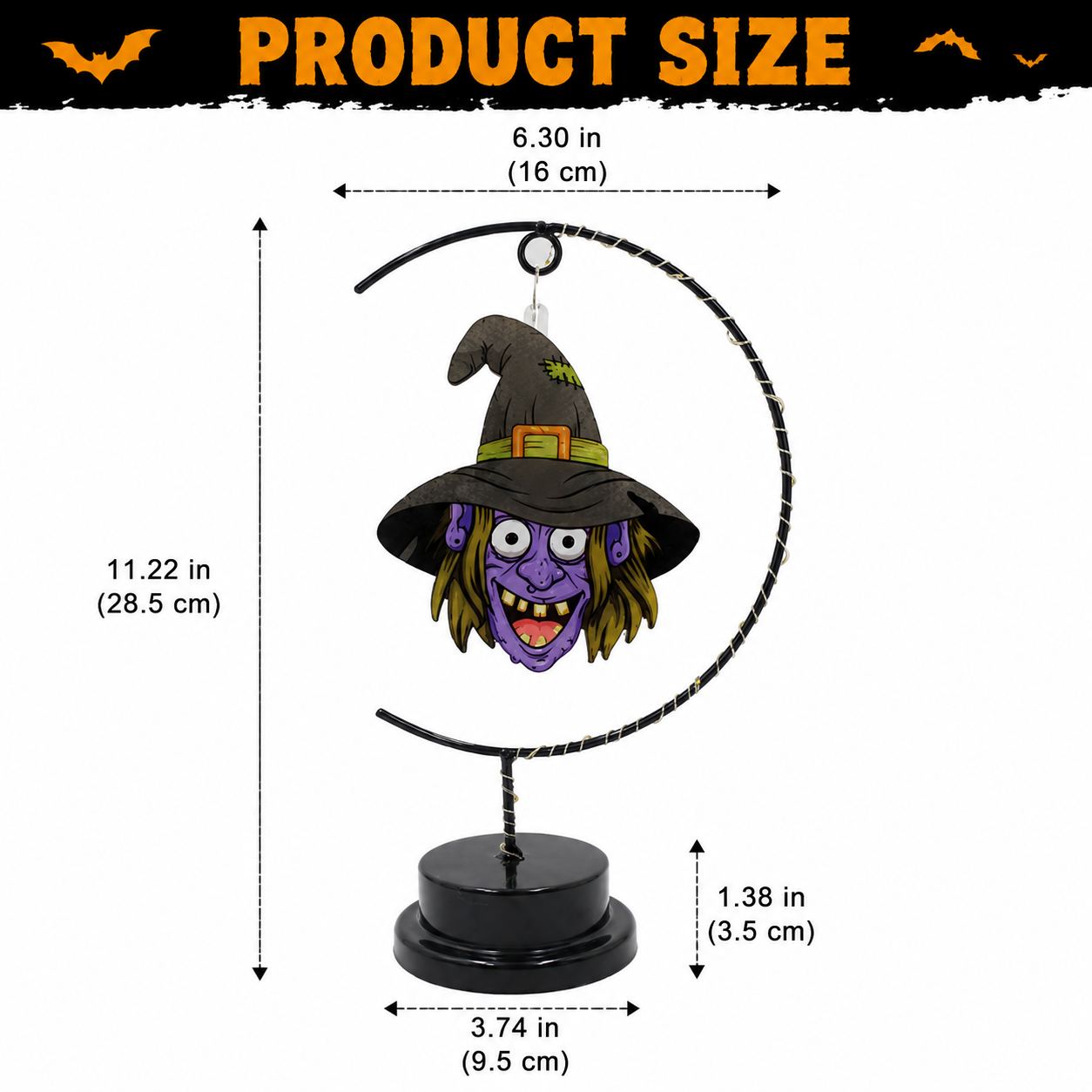 Halloween LED Night Light, Witch Spider Bat Decorative Light