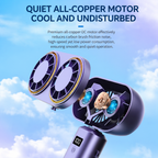Portable Double-Cooler Handheld Fan with 5 Speeds for Travel Use
