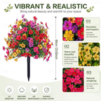 22 Inch Artificial Flower Stake with Multicolor Blooms for Garden, Yard & Lawn