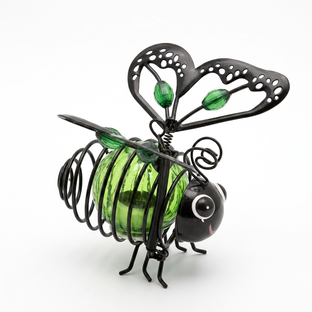 Solar Hanging Bee Light with Warm Amber Glow for Garden Decor