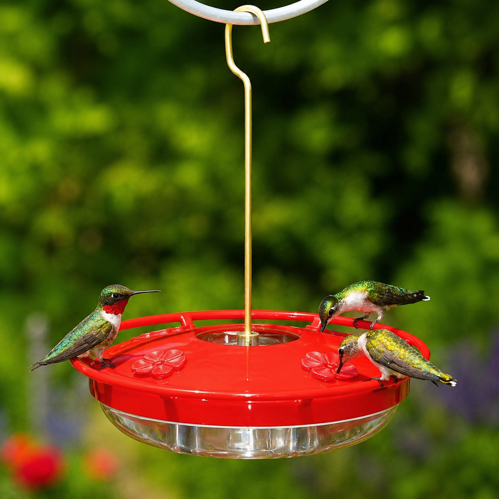 Hummingbird Feeder with Built-In Ant Moat, 5 Feeding Ports, 10.58 oz