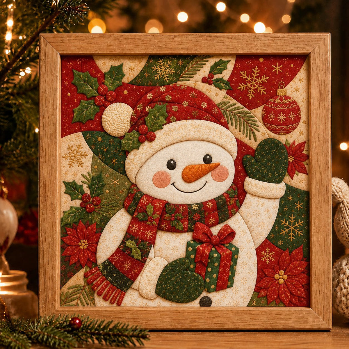 DIY Christmas Fabric Poke Art Kit – No-Sew Craft with Frame