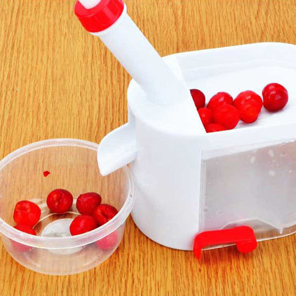 Cherry Pitter Tool with Stainless Steel Pin and Pit Collection Container