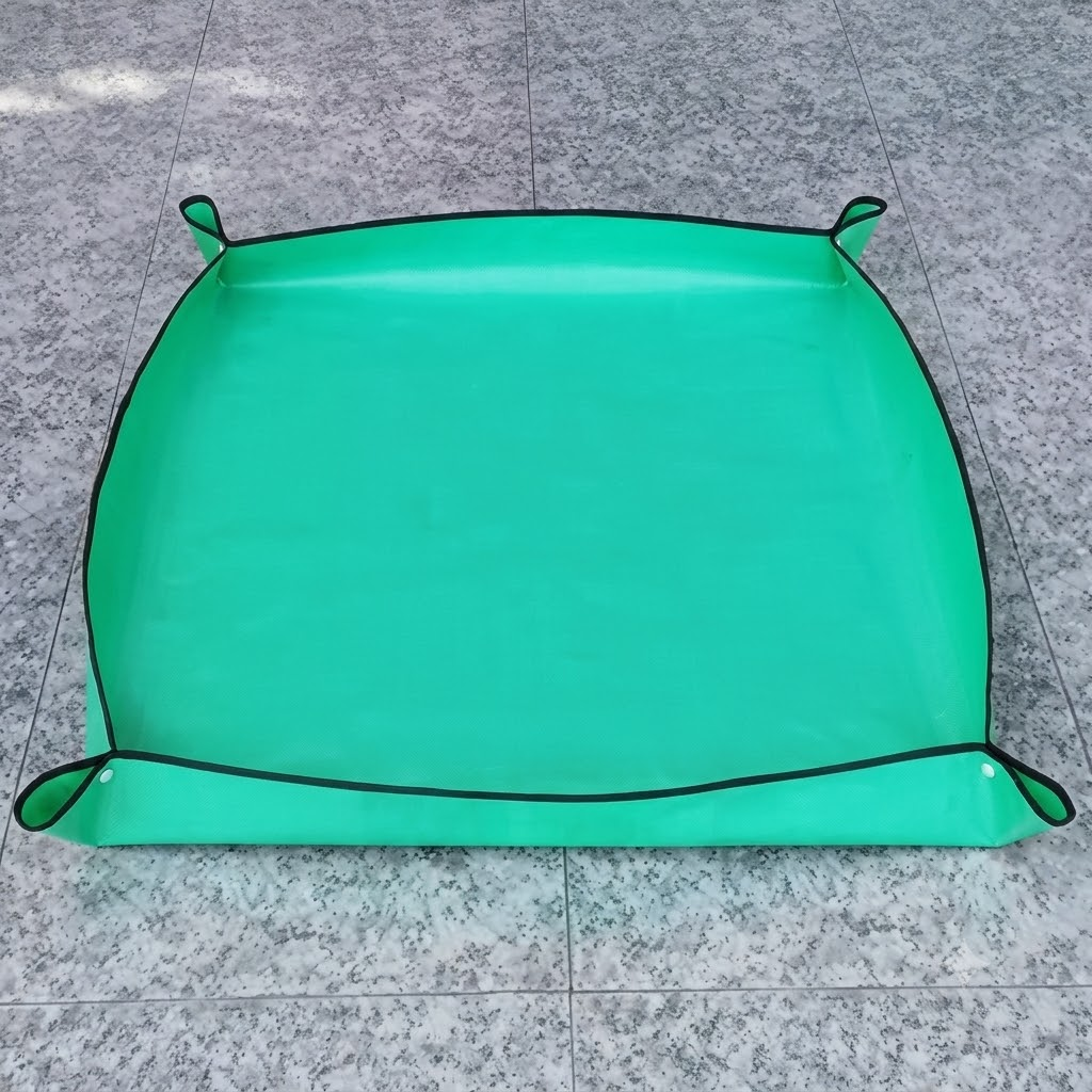 Waterproof Plant Repotting Mat with Snap Corners for Indoor Potting