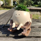 Smiley Face Hanging Planter Pot Rocking Chair Planter
