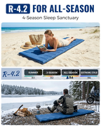 Self-Inflating Sleeping Pad with R-Value 4.2, Anti-Rollover Camping Mattress