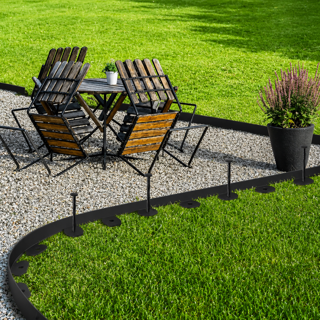 Flexible Garden Edging Border With 30 Spikes For Yards And Pathway