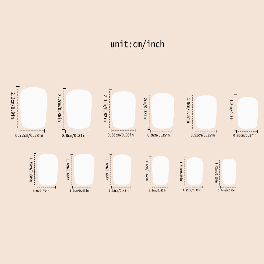 Black French Tip Leopard Print Press-On Nails – 24-Piece Short Square Set