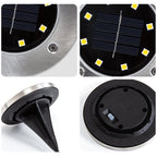 4 Pack Solar Ground Lights – 8 LED Waterproof Outdoor Solar Pathway & Garden Lights