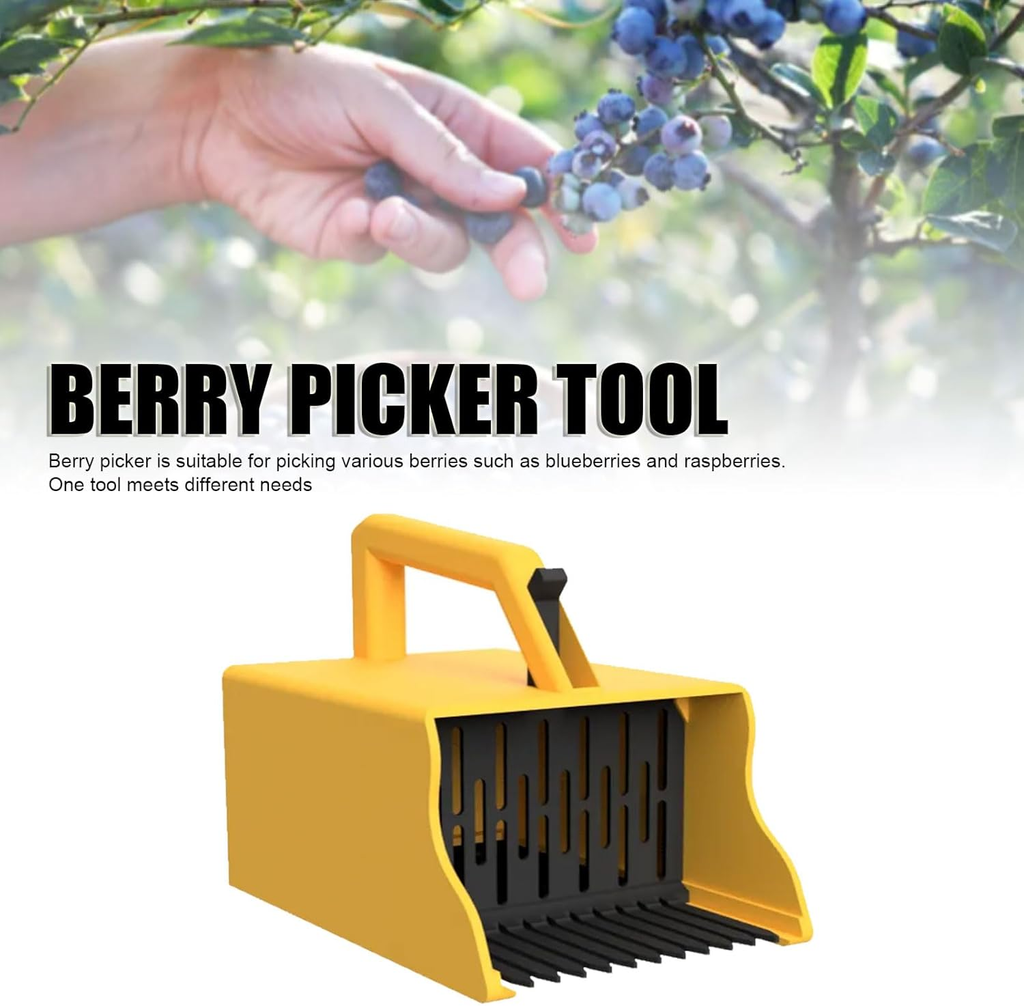 Handheld Berry Picker with Built-In Comb & Collection Box