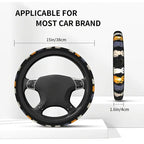 Cat Steering Wheel Cover - Stretch Anti-Slip Neoprene, 15 Inch