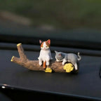 5-Piece Hand-Painted Mini Cat Figurines – Cute Desk Decor