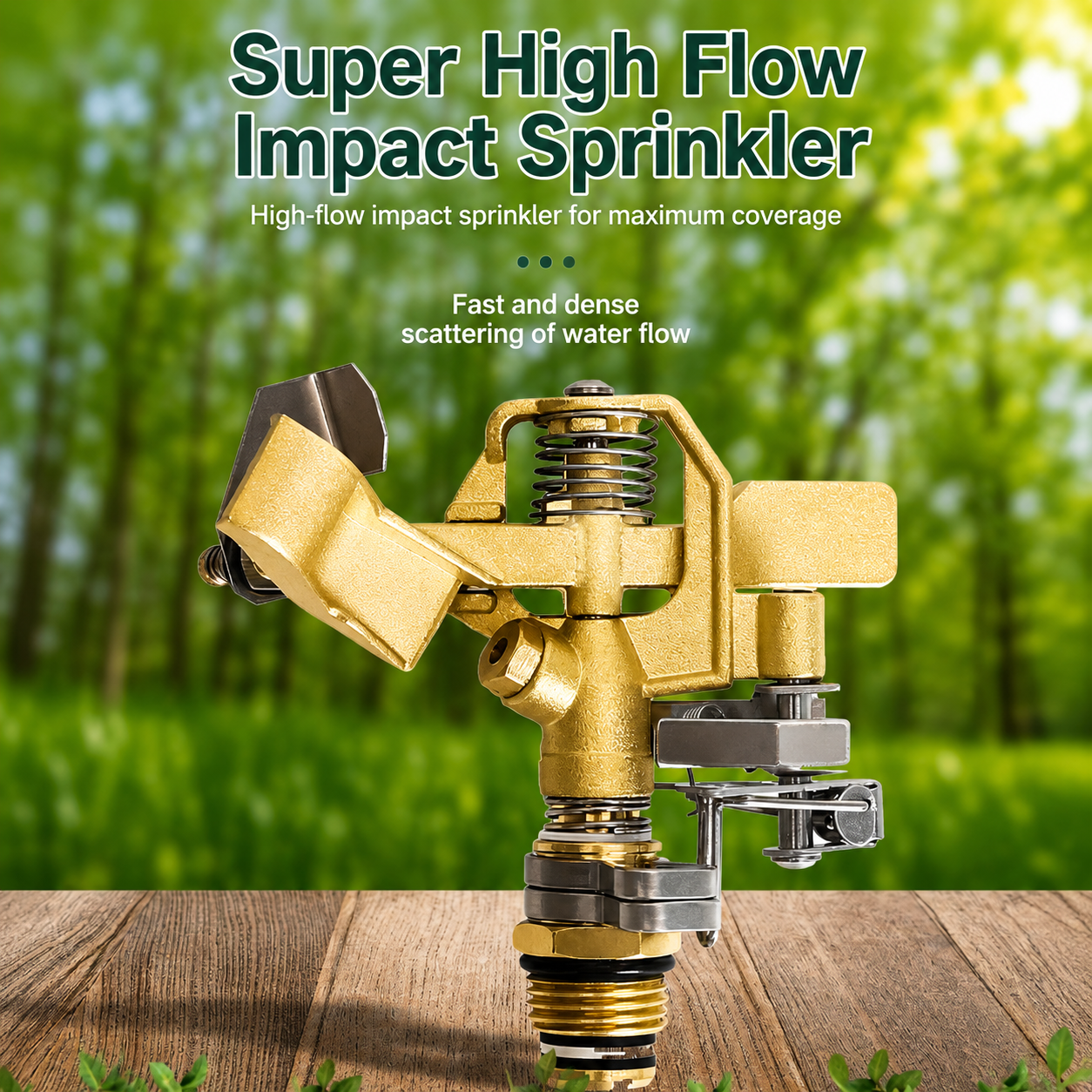 Brass Rotating Tripod Sprinkler for Lawn Garden Yard Watering