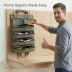 Hanging Tool Bag with 6 Zipper Pockets for Garage & Workshop