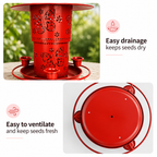Metal Bird Feeder for Outside Retractable Hanging Feeder