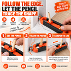 Contour Gauge Scribe Tool with Adjustable Pencil Holder