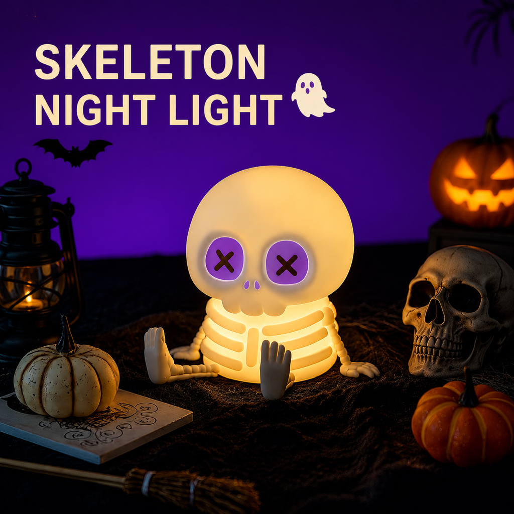 Halloween Decorative Light, Skeleton LED Night Lamp with Tap Control