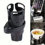 Car Cup Holder Tray with Phone Holder – Adjustable Food Tray