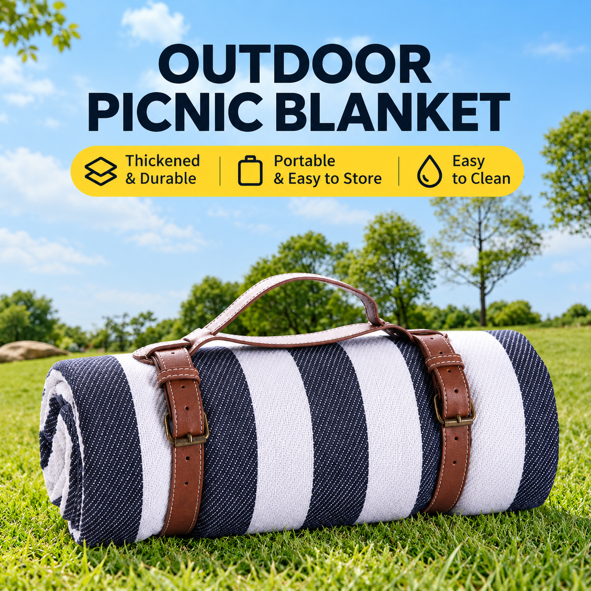 Waterproof Foldable Picnic Blanket for Beach, Camping & Outdoor Trips