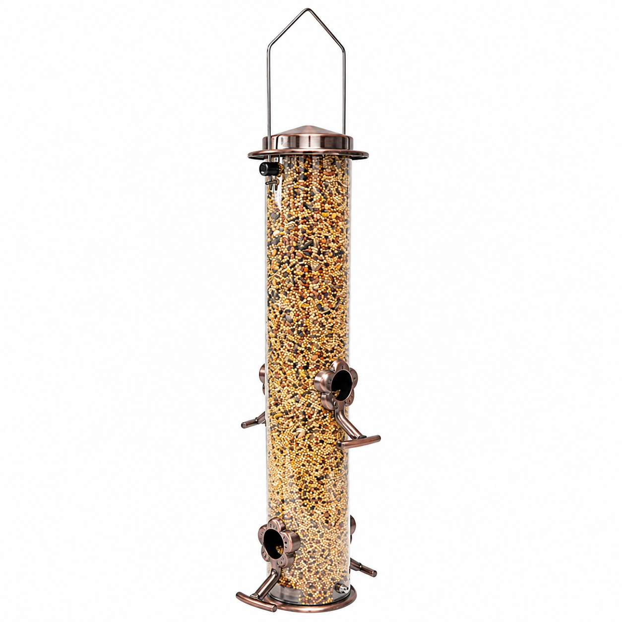 Stainless Steel Tube Bird Feeder for Wild Birds, Squirrel-Resistant