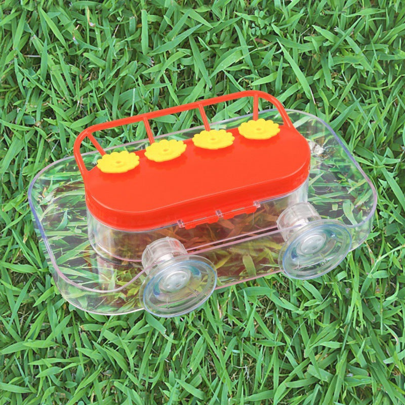 Window Nectar Hummingbird Feeder, Red/Clear Suction Cup Bird Feeder