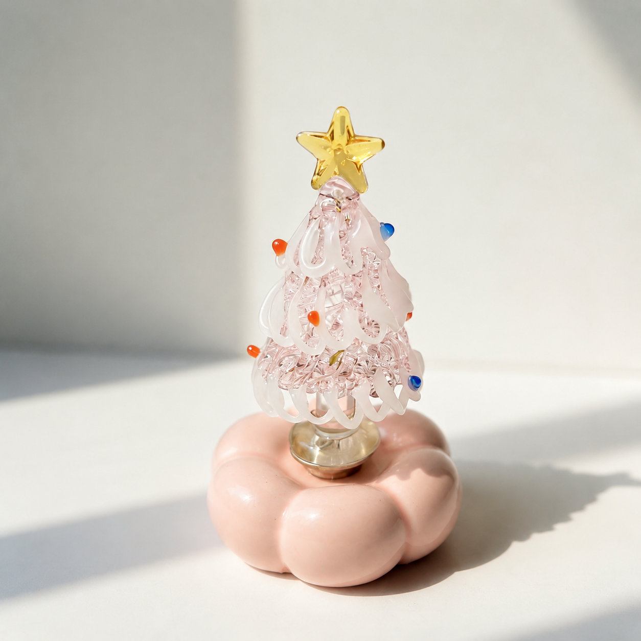 Handmade Jingdezhen Glazed Christmas Tree Decoration with Rotating Design