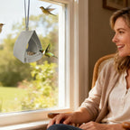 Modern Hanging Bird Feeder for Small Songbirds, Outdoor Garden Decor
