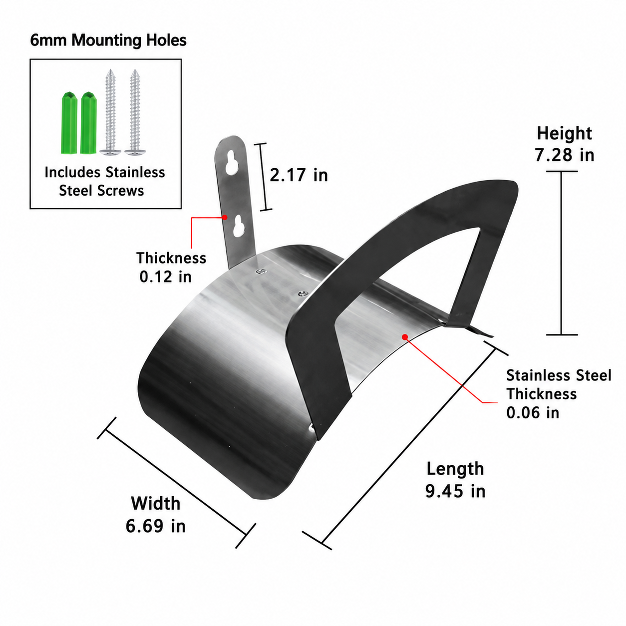 304 Stainless Steel Wall Mount Garden Hose Holder Storage Rack