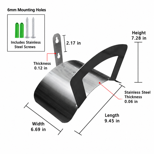 304 Stainless Steel Wall Mount Garden Hose Holder Storage Rack
