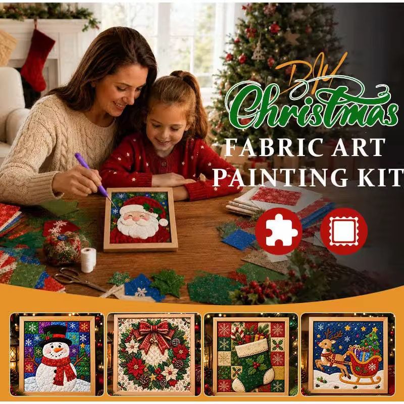 DIY Christmas Fabric Poke Art Kit – No-Sew Craft with Frame