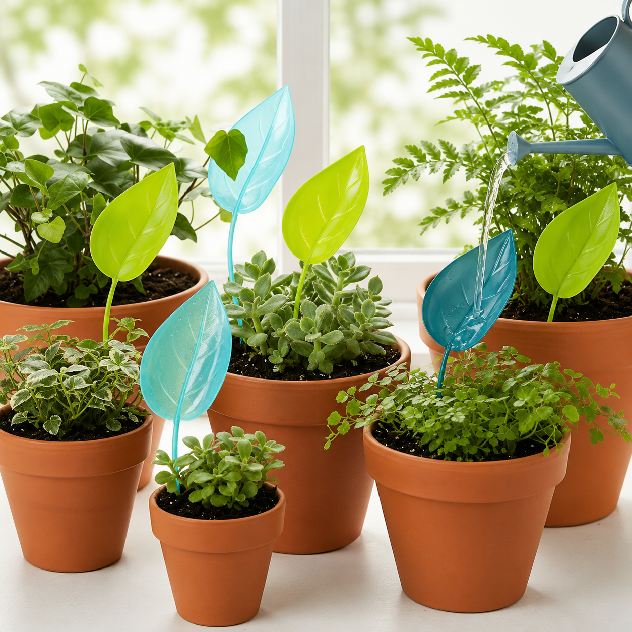 Leaf Plant Watering Funnels Set For Indoor And Outdoor Plant Care
