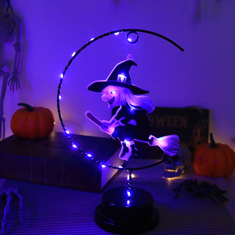 Halloween LED Night Light, Witch Spider Bat Decorative Light