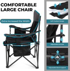 Oversized Outdoor Camping Chair – Heavy Duty 550lb Capacity with Lumbar Support