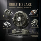 Portable Cooling Fan with LED Light, Remote Control & 5 Speeds