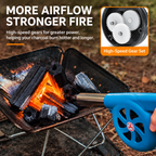 Hand Crank BBQ Blower for Charcoal Grill, Portable Fire Starter Tool