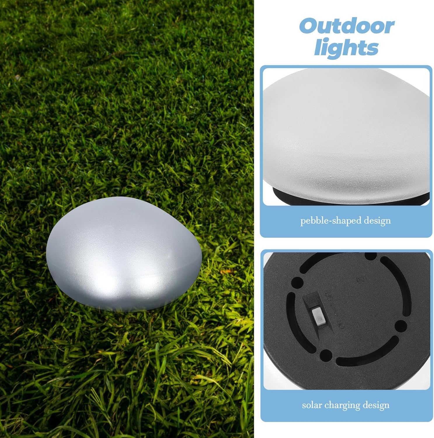 Solar Rock Light Outdoor Waterproof Garden Pathway Lamp