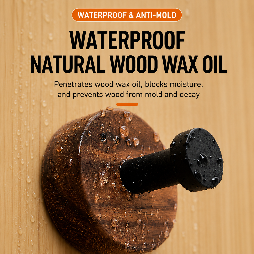Natural Wood Hook Wall Organizer