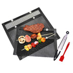 Non-Stick BBQ Grill Mesh Bags, 3-Pack for Vegetables, Seafood & Meat