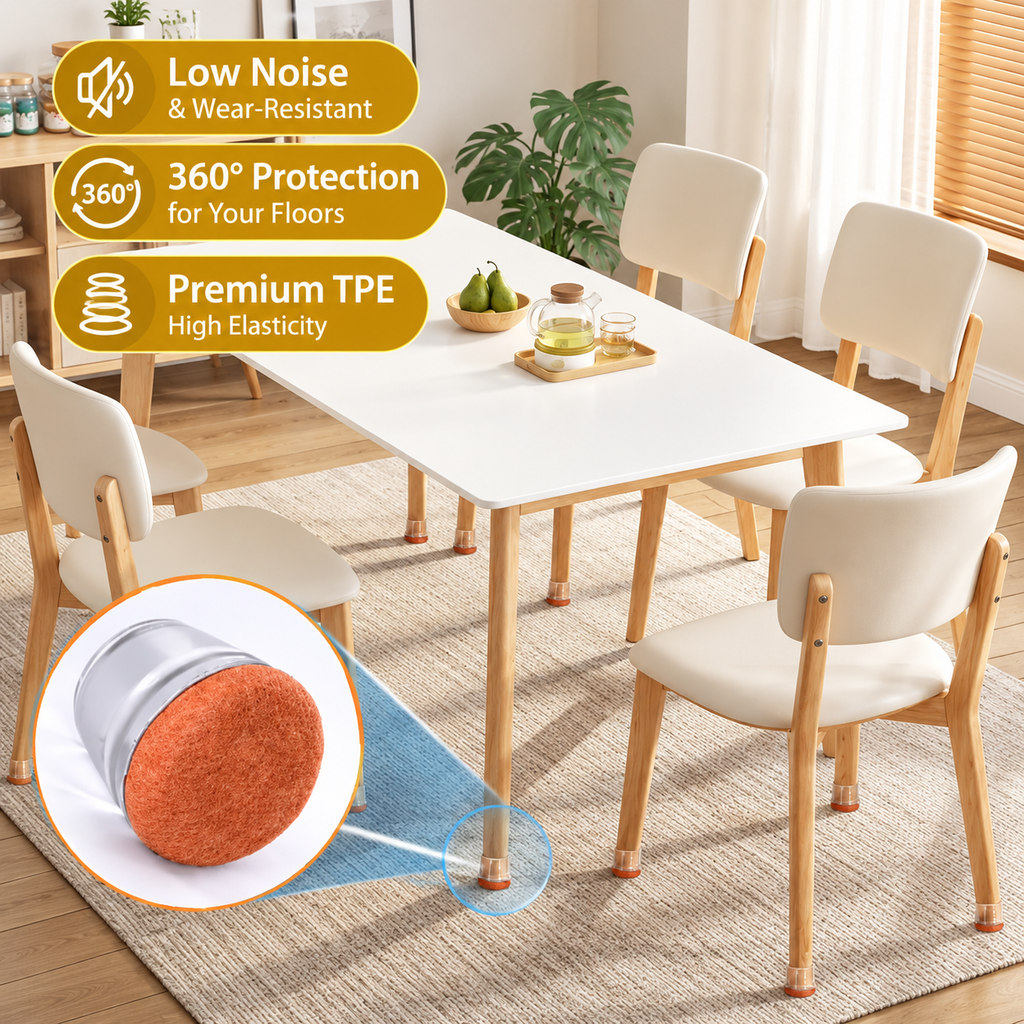 Chair Leg Floor Protectors for Hardwood Floors – Felt Furniture Leg Covers