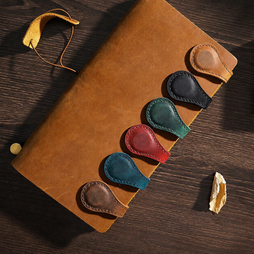 2 Pack Leather Magnetic Bookmarks for Books Journals Planners